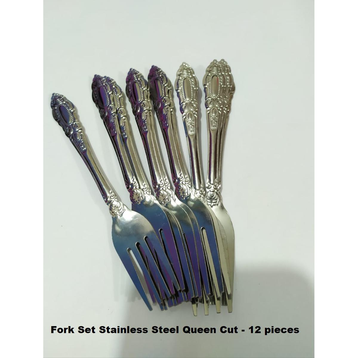 Picture of Fork Set Stainless Steel queen Cut - 12 pieces -Silver
