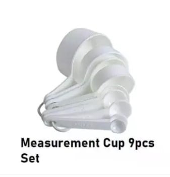 Picture of White Measurement Cup Set 9 Piece Set Kitchen Measuring Cups -White