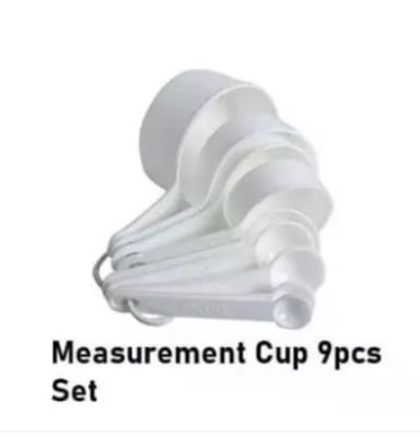 Picture of White Measurement Cup Set 9 Piece Set Kitchen Measuring Cups -White