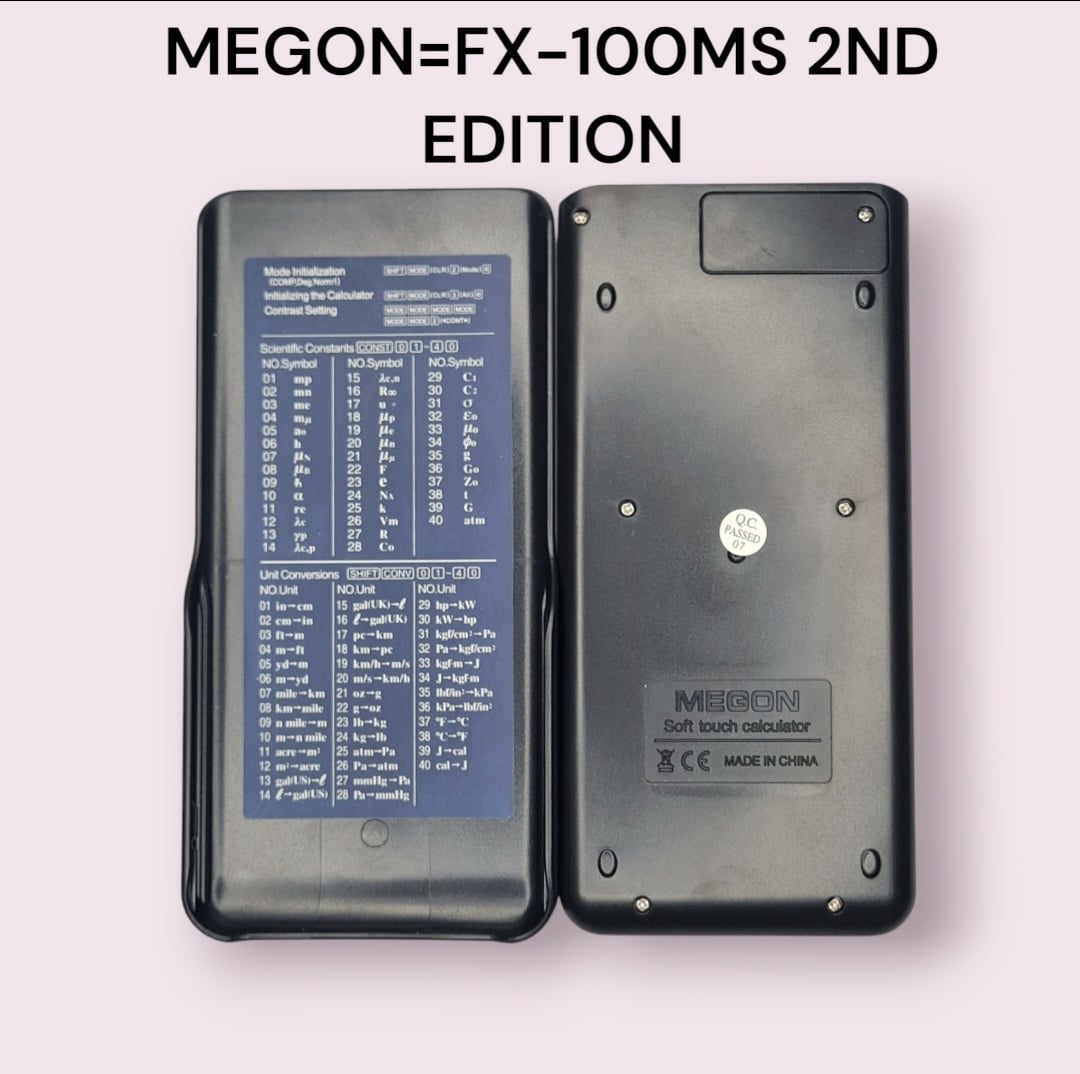 Picture of MEGON FX-100MS 2nd Edition Scientific Calculator Good Quality For Students 2 Years Warranty Black