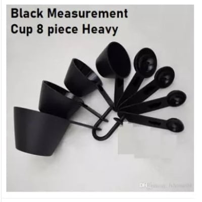 Picture of Professional Measurement Cup and Spoon Set Kitchen Baking Tools 8 piece set - Black -Black