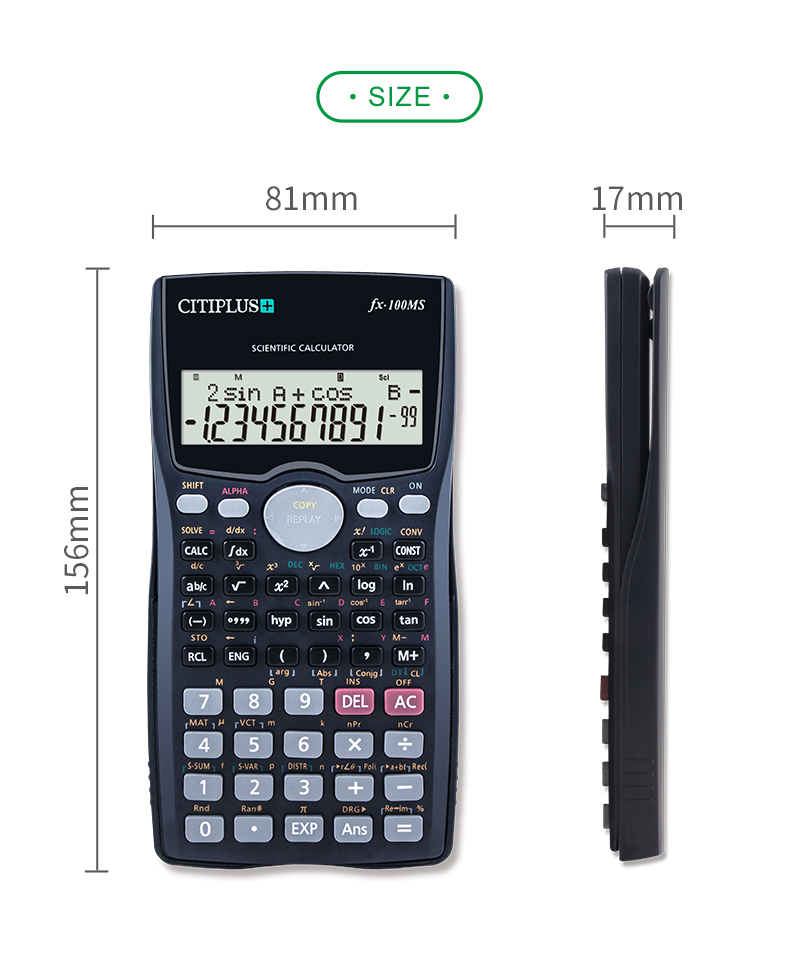 Picture of Scientific Calculator Fx-100MS For Students C-T PLUS Black