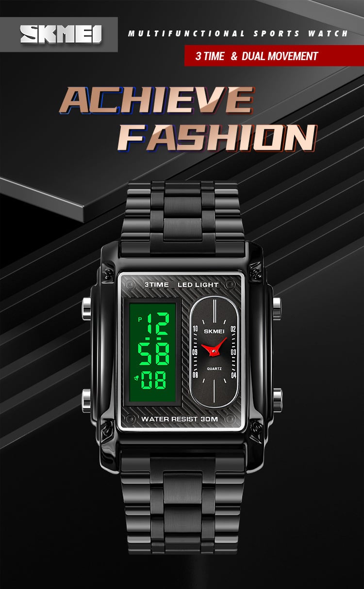 Picture of Superlative Trendsetter -Upscale Living -SKMEI 1868 Multiple Time Digital And Analog Waterproof Watch Black- Inventive Choice Black