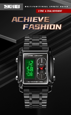 Picture of Superlative Trendsetter -Upscale Living -SKMEI 1868 Multiple Time Digital And Analog Waterproof Watch Black- Inventive Choice Black