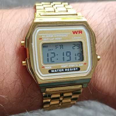 Picture of Gold Steel Bracelet Watch For men A159WGEA-1 Gold