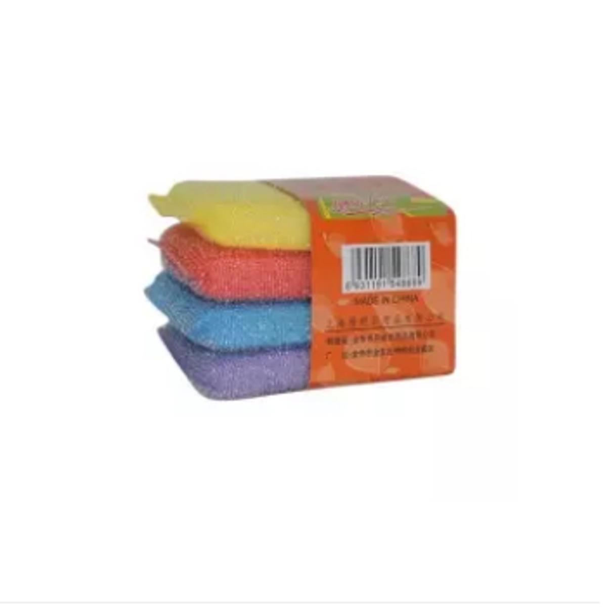 Picture of 4 Pices Dish Wash Scrubber - Multicolor -Multicolor