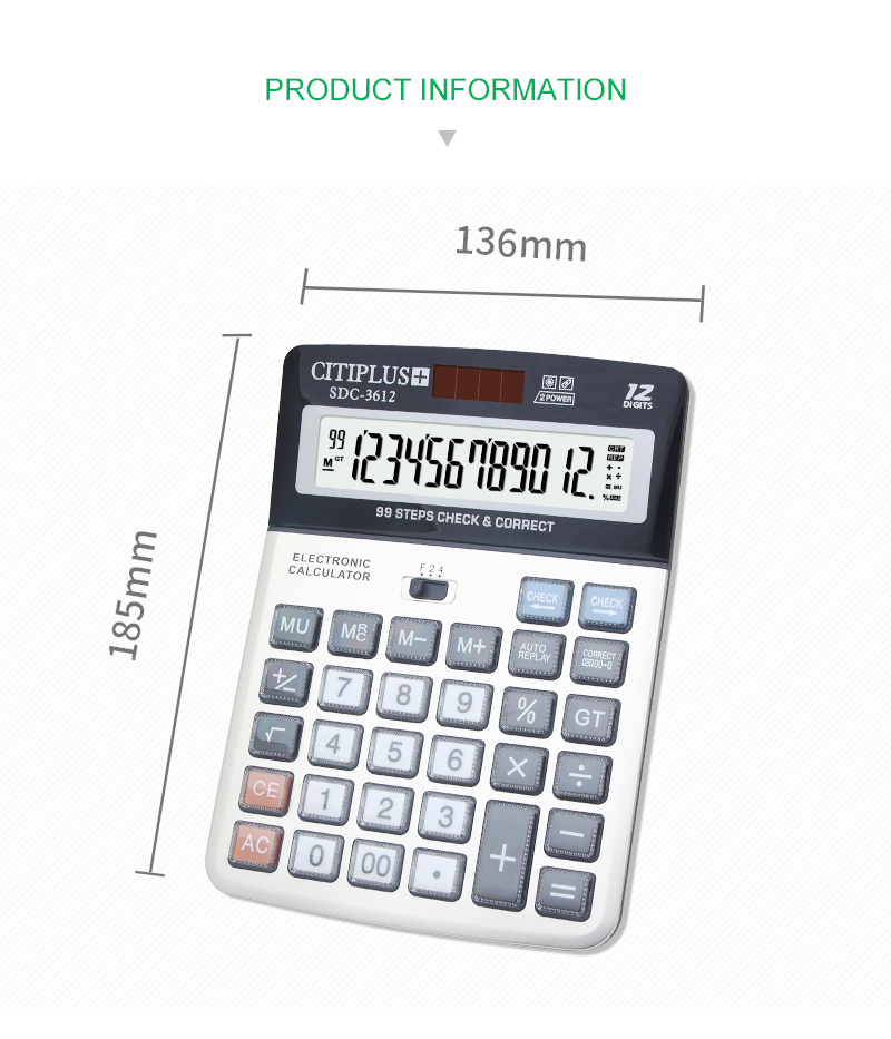 Picture of 12-Digits Desktop Size Calculator - calculator Silver