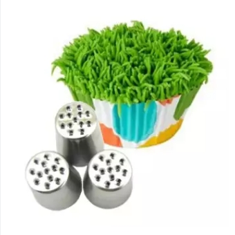 Picture of 1 piece Stainless Steel Grass Design Piping Nozzle For Cake Decoration (Model: Grass) -Silver