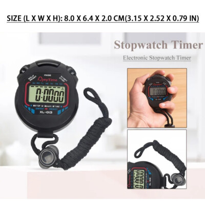 Picture of XL-013 Digital Timer Multifunctional Electronic Sports Stopwatch with Large Handheld Sports Trainer Fitness Trainer and Referee Black
