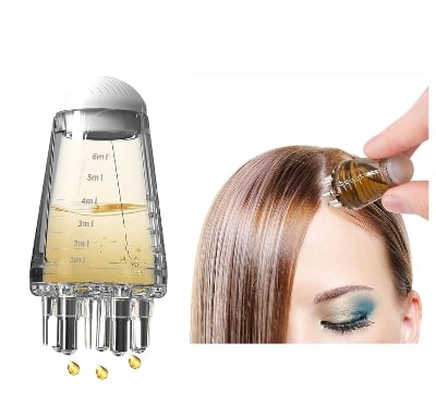 Picture of Mini 6ML Portable Scalp Applicator Liquid Comb Roots Massage Medicine for Hair Growth Serum Oil Nourish Oil Applicator Hair Care White