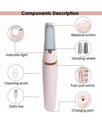 Picture of Electric Foot Callus Removers Rechargeable Machine Portable Electronic Foot File Pedicure Tools White