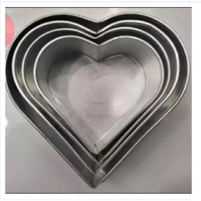 Picture of Cake mold 4pis set/Aluminium heart shape cake mold -Silver
