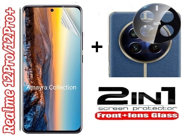 Picture of 2in1 Protector Combo Pack for Realme 12 Pro+ 5G / Realme 12 Pro Plus 5G (Front Hydrogel Screen Protector Poly+9h Camera Lens Protector)