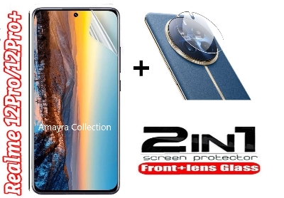 Picture of 2in1 Protector Combo Pack for Realme 12 Pro 5G (Front Hydrogel Screen Protector Poly+Camera Lens Protector)