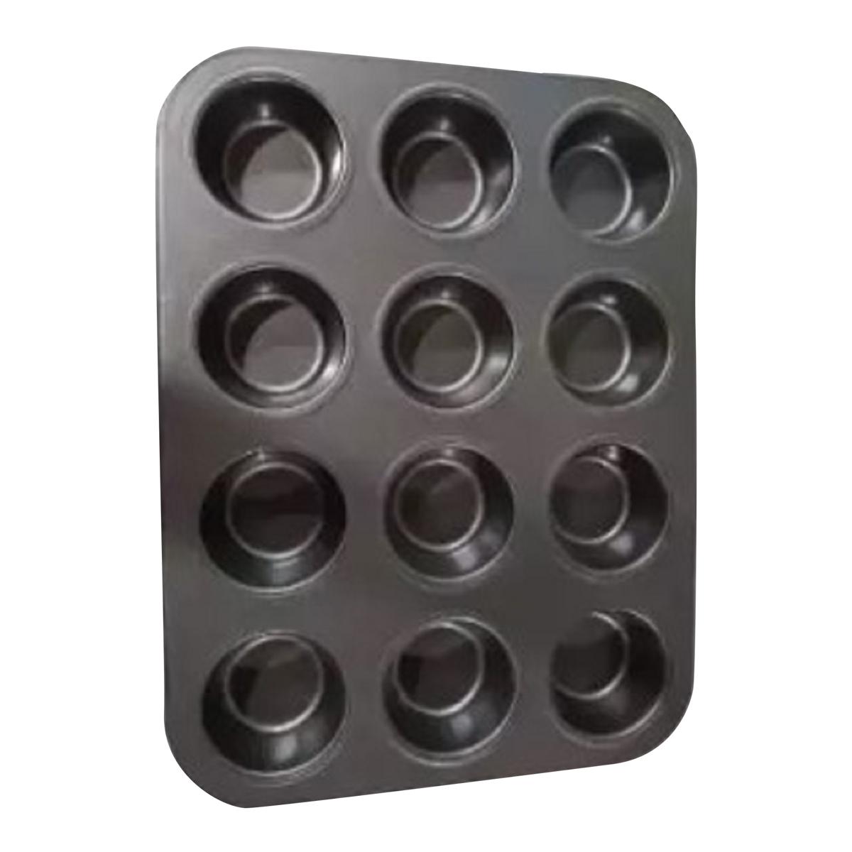 Picture of Mould Tray Cake mold 12 Cups Carbon steel -Black