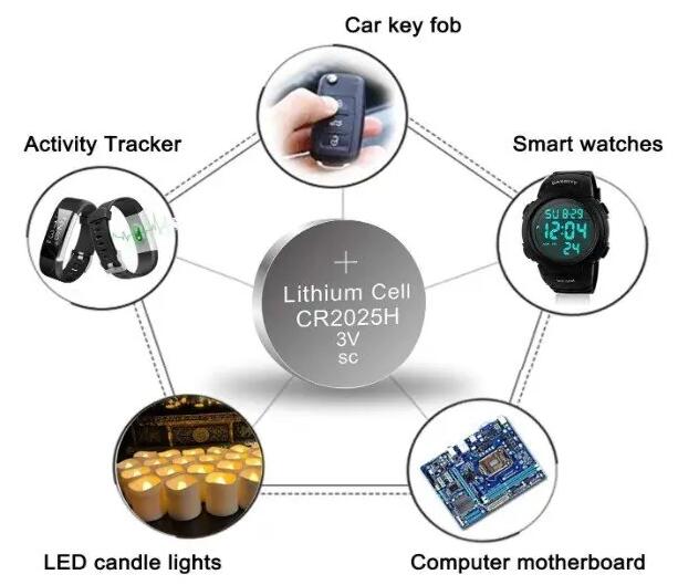 Picture of 5 PCS Lithium Battery CR2025 for Electronics Device use Silver