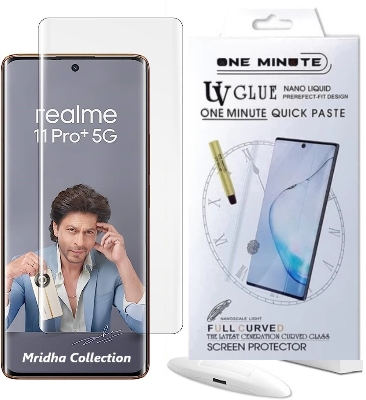 Picture of 3in1 Combo Pack For Realme 11 Pro+ 5G / Realme 11 Pro Plus 5G Best Premium Quality Curve Scratch Proof UV Tempered Glass Screen Protector + Clear Transparent Back Protector Film-Poly + Camera Lens Protector