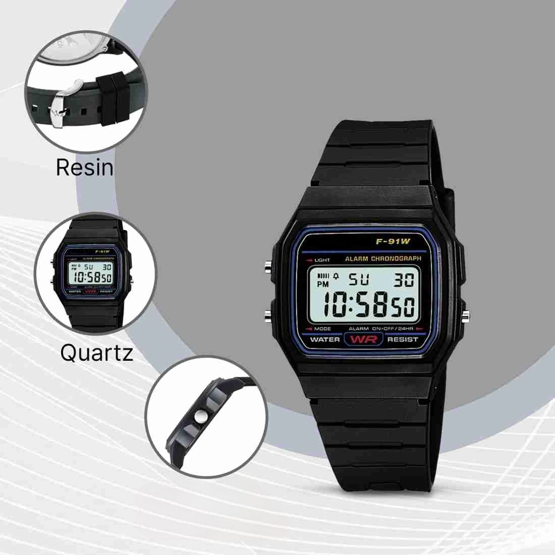 Picture of Casual Waterproof Square Rubber Belt Watch For Men's Black