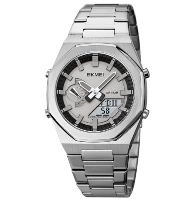 Picture of SKMEI Dual-Display Electronic Watch With Luminous Waterproof Steel Strap Fashion Business Wristwatches For Men 1816 
