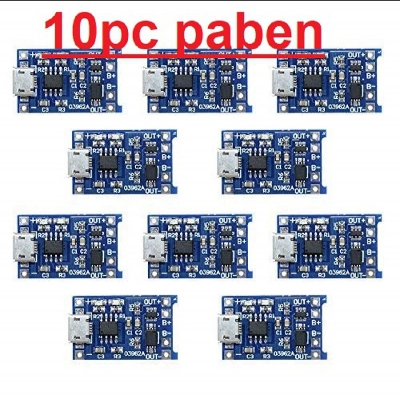 Picture of 10pcs Micro USB 5V 1A 18650 TC4056A Lithium Battery Charging Board Charger Module with Dual Protection Function Blue