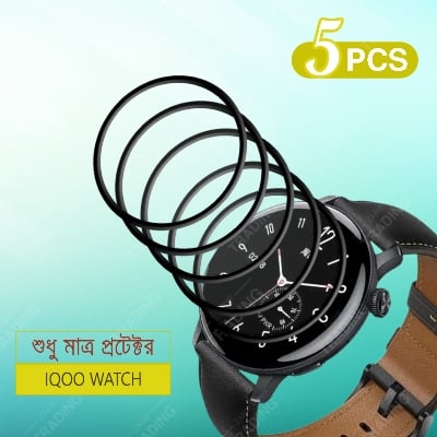 Picture of IQOO Watch Screen Protector Full Coverage Anti-Scratch, Anti Fingerprint Automatic Scratch Repair Easy Install (5 Pcs)