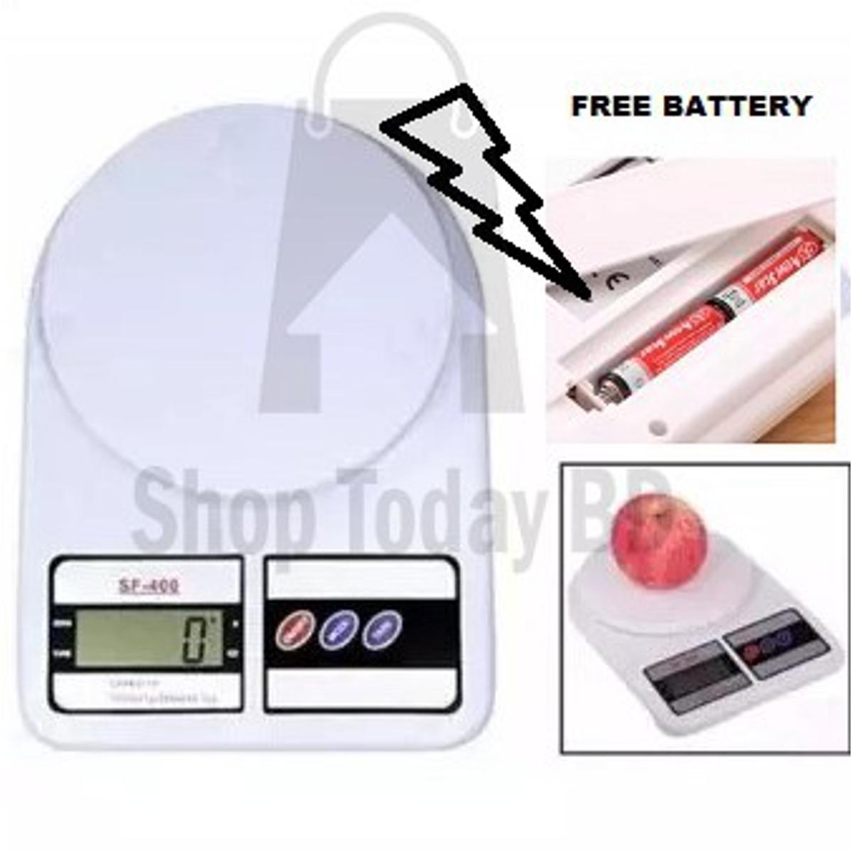 Picture of Digital Kitchen Scale - White + FREE BATTERY -White