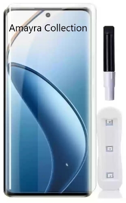 Picture of Realme 12 Pro+ 5G / Realme 12 Pro Plus 5G (A+ GRADE) Premium UV Tempered Glass Screen Protector Curved with Liquid Glue and UV Light -Transparent Clear