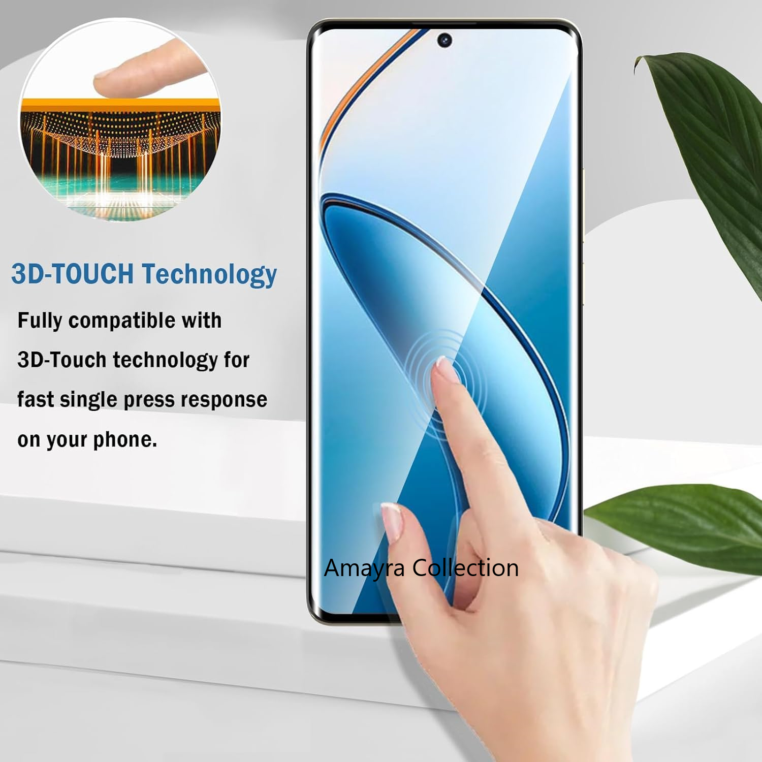 Picture of Realme P1 Pro 5G (A+ GRADE) Premium UV Tempered Glass Screen Protector Curved with Liquid Glue and UV Light -Transparent Clear