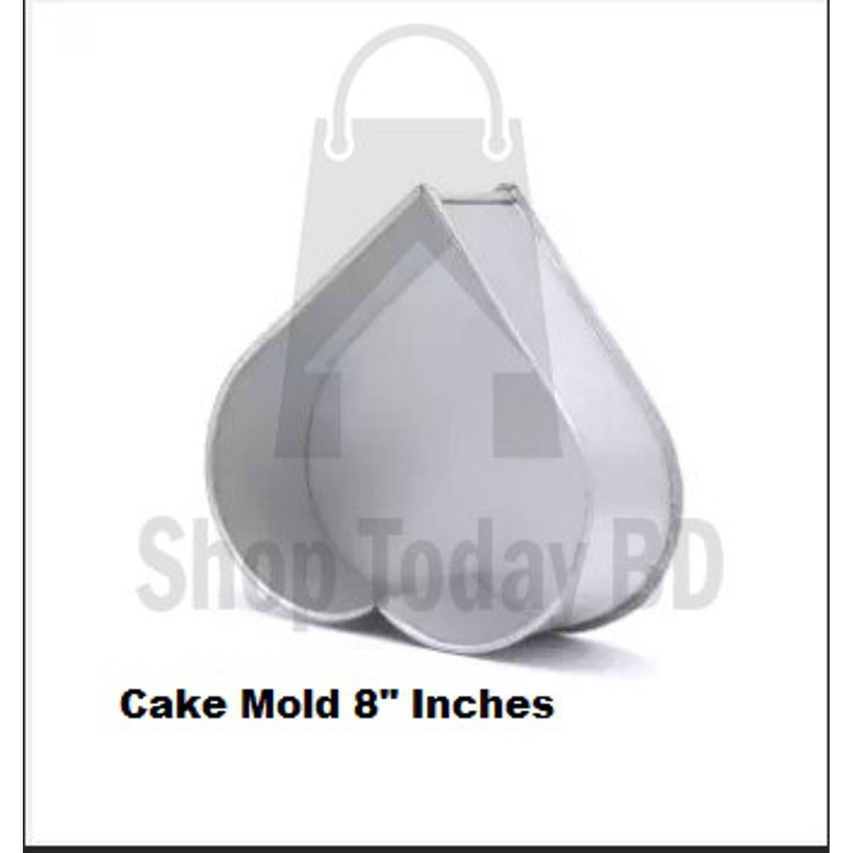 Picture of Aluminium Heart Shape Cake Mold 8" Inches -Silver