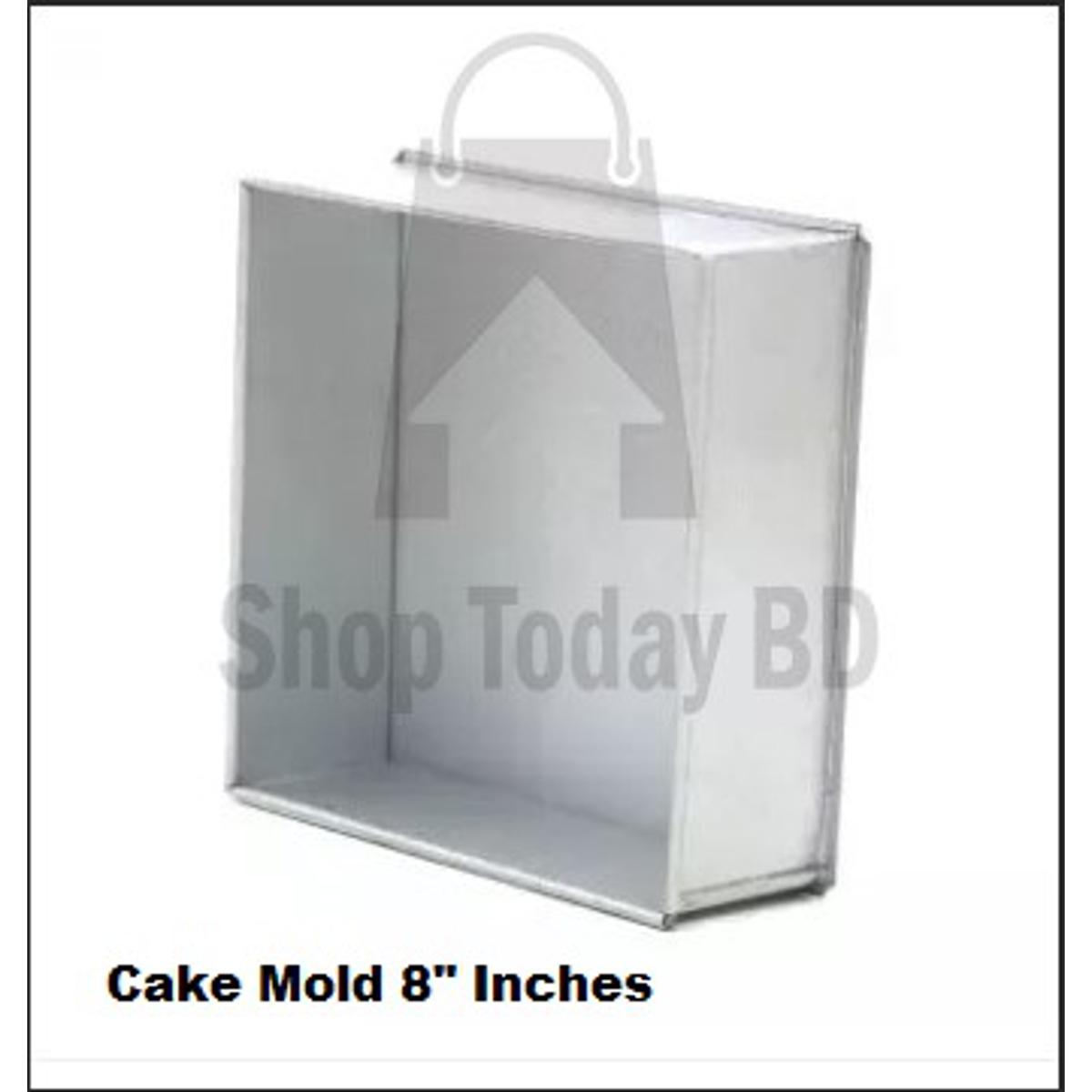 Picture of Aluminium Square Shape Cake Mold 8" Inches -Silver