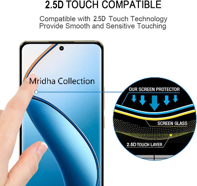 Picture of Realme P1 Pro 5G Full Glue 9D Curved Tempered Glass Screen Protector Edge to Edge Fit Protection Tempered Glass (Black)