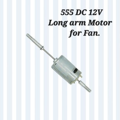 Picture of DC 12V 555 Stand fan motor long Arm Motor For Fan Silver