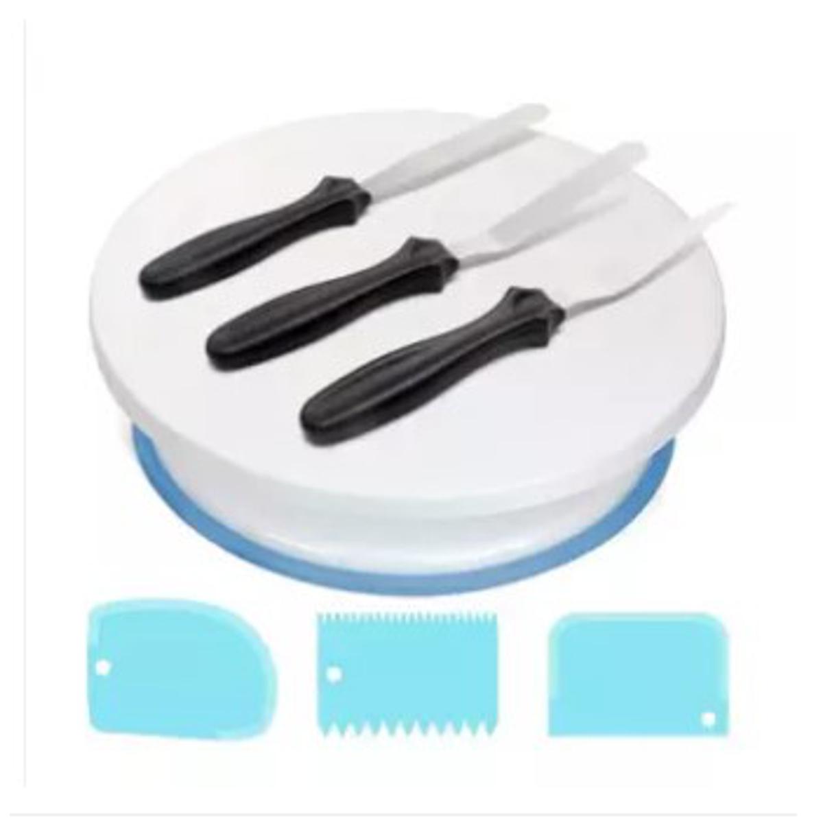 Picture of 7Pcs/Set Cake Rotary Table Set DIY Pastry Accessories Cake Stand Turntable Decorating Baking Tool -White