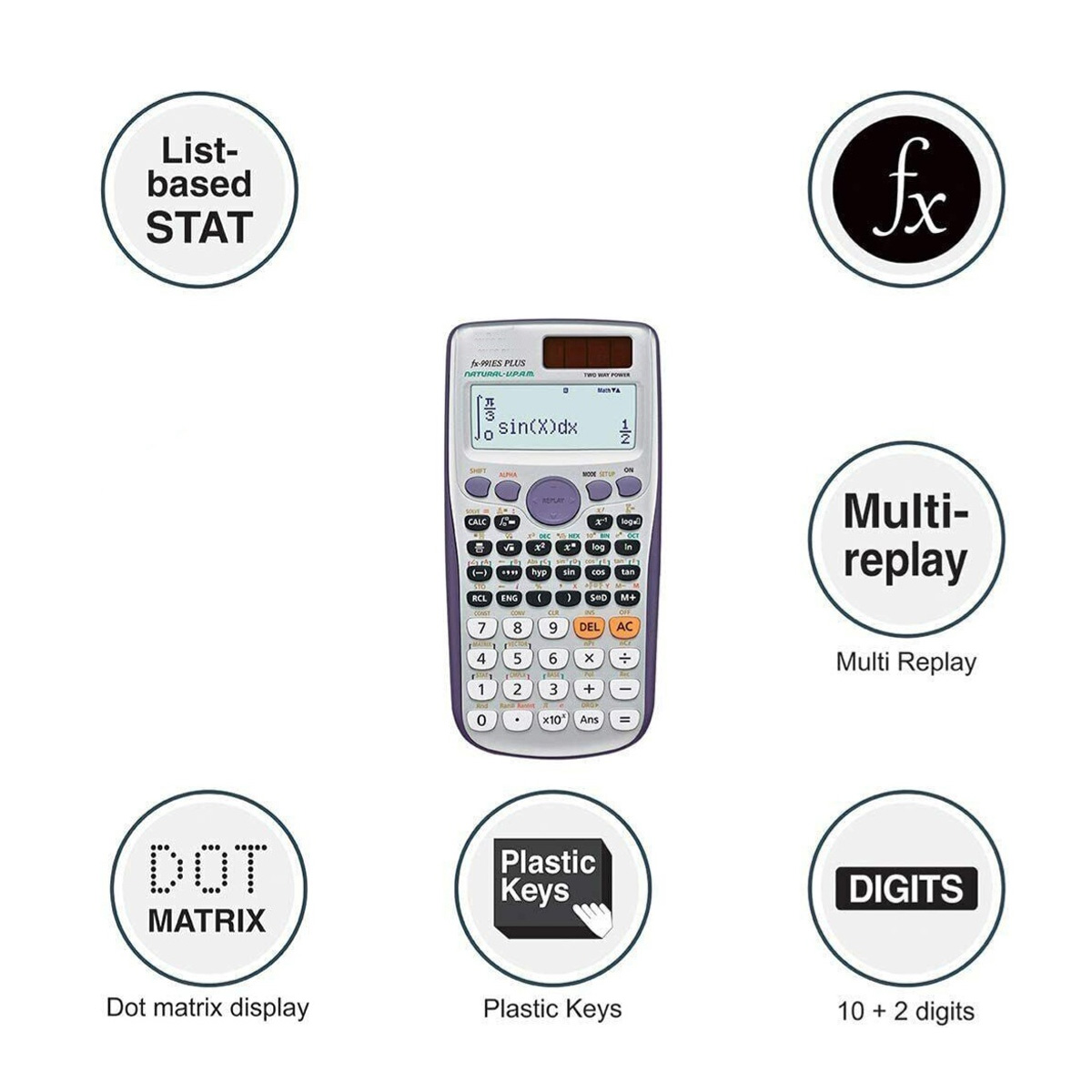 Picture of Fx-991es Plus Scientific Calculator For Students Grey