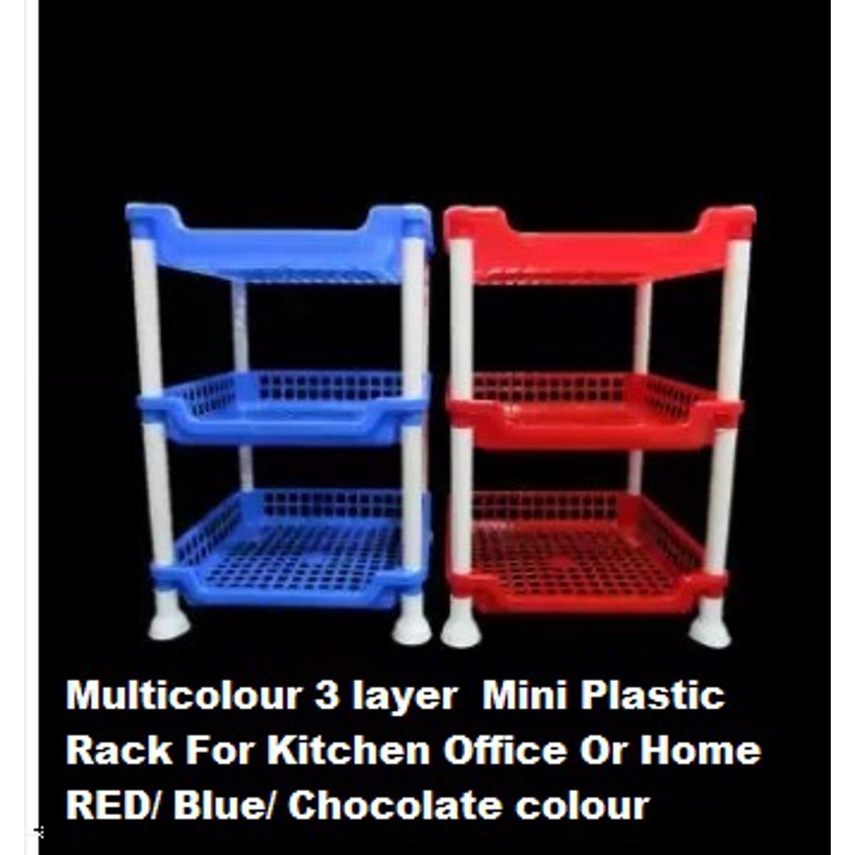 Picture of Standard Mini 3 Layer Plastic Rack For Kitchen Office Or Home Multicolour -Multicolor