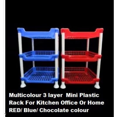 Picture of Standard Mini 3 Layer Plastic Rack For Kitchen Office Or Home Multicolour -Multicolor