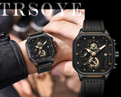 Picture of Trsoye 6604 Fashionable Leather Watch For Men’s Gold