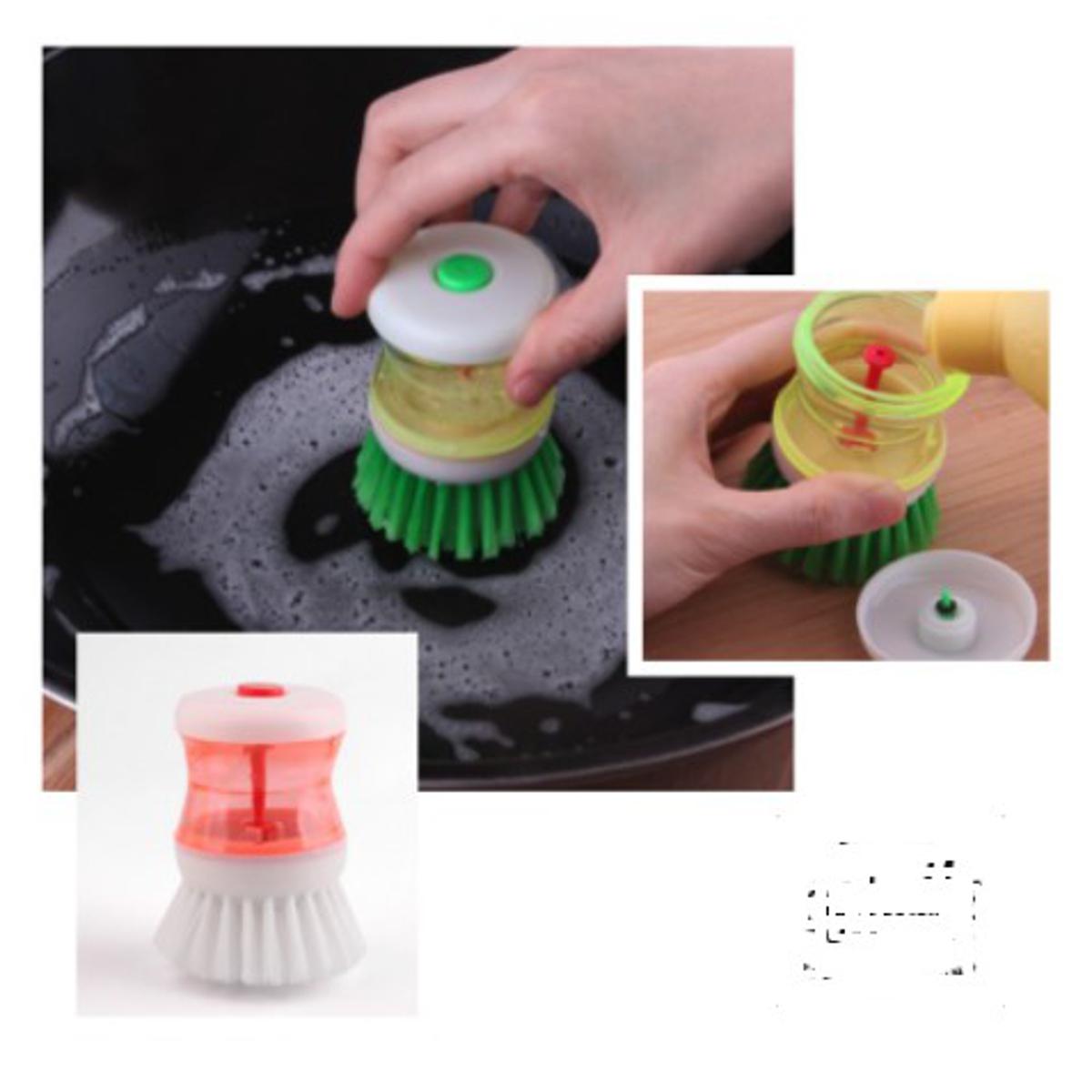 Picture of Kitchen Dish Pots & Pan Washing Brush with Dispenser