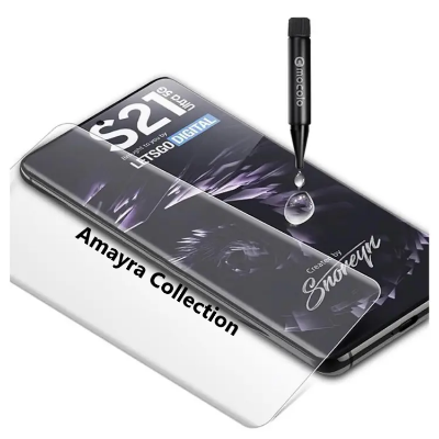 Picture of Samsung Galaxy S21 Ultra 5G (A+ GRADE) Premium UV Tempered Glass Screen Protector Curved with Liquid Glue and UV Light -Transparent Clear