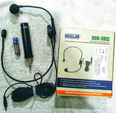 Picture of Ahuja HBM-60CC Headband Microphone With Battery 3.5 mm jack Black