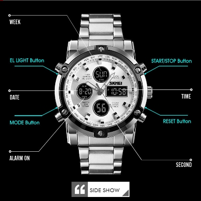 Picture of SKMEI Fashionable Quartz Waterproof Dual Display Watch 1389 