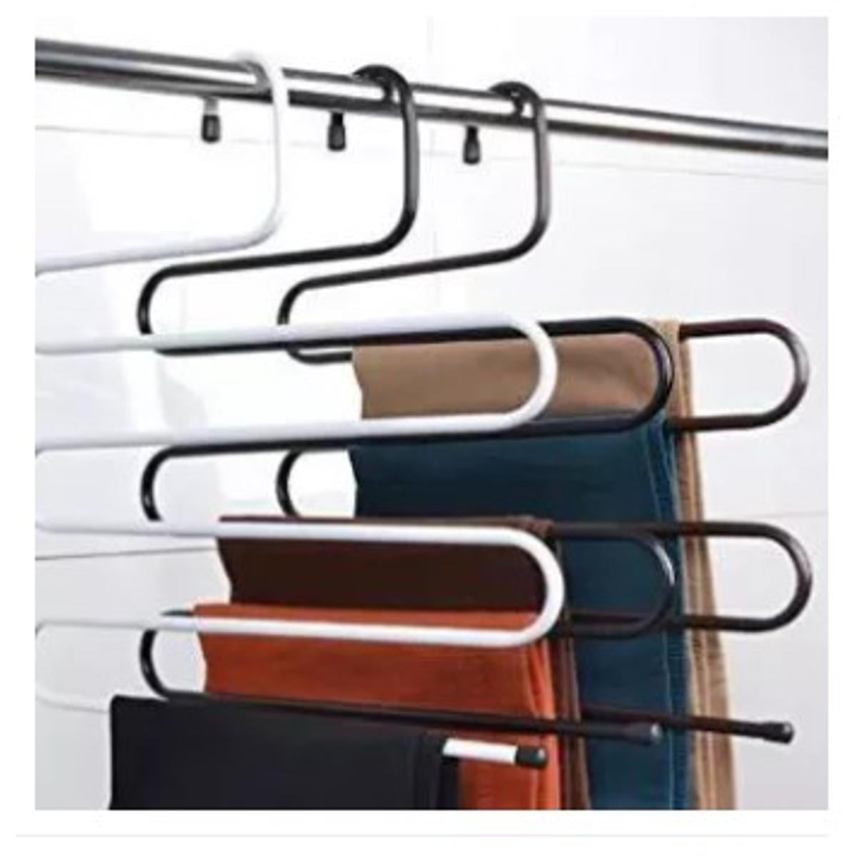 Picture of 5 layers S Shape MultiFunctional Clothes Hangers Pants Storage Hangers Cloth Rack Multilayer Storage Cloth Hanger 1PC -Multicolor