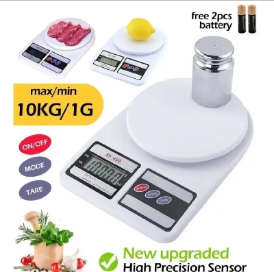 Picture of Electronic Kitchen Digital LCD DIsplay Weighing Scale 10 Kg - Weight Machine White
