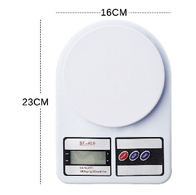 Picture of Electronic Kitchen Digital LCD DIsplay Weighing Scale 10 Kg - Weight Machine White