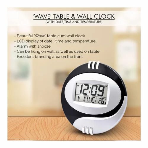 Picture of Multifunction Medium Size Digital Wall And Table Clock,Calendar Temperature Alarm Stylish Modern 