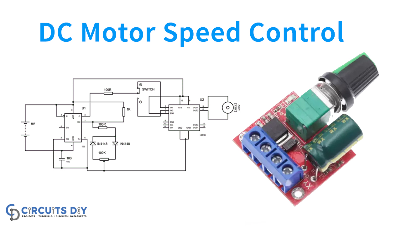 Picture of High-Quality 5V-28V 12V 24V 5A PWM DC Motor Speed Control Switch Controller Volt Regulator LED Dimmer Tool Professional - DC Motor Speed Control Blue