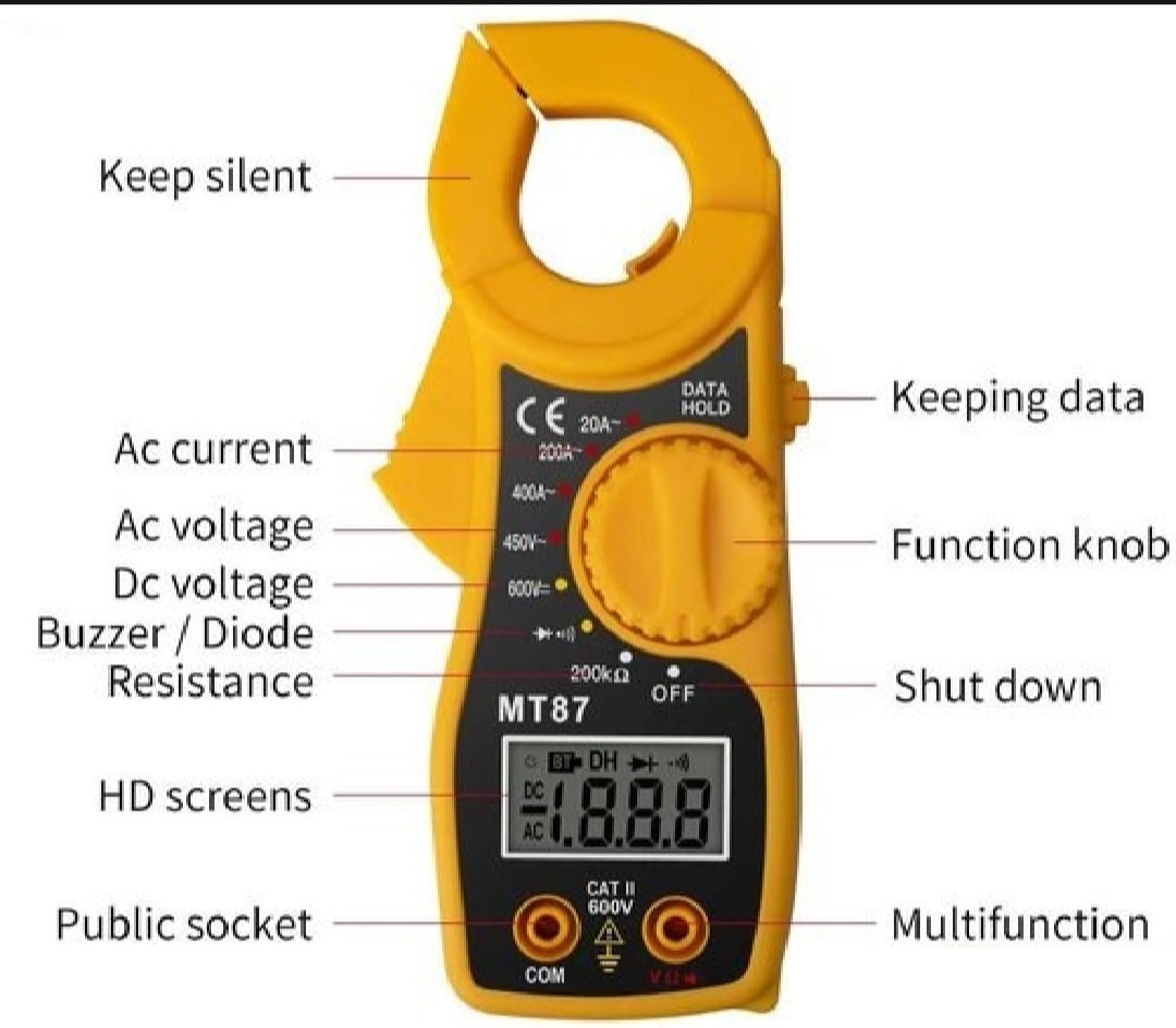 Picture of Digital Clamp Mini MT87 Electric Testing Digital Multimeter Orange