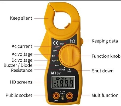 Picture of Digital Clamp Mini MT87 Electric Testing Digital Multimeter Orange