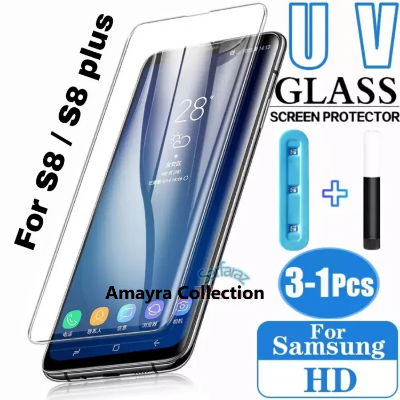 Picture of Samsung Galaxy S8+ / Samsung Galaxy S8 Plus(A+ GRADE) Premium UV Tempered Glass Screen Protector Curved with Liquid Glue and UV Light -Transparent Clear