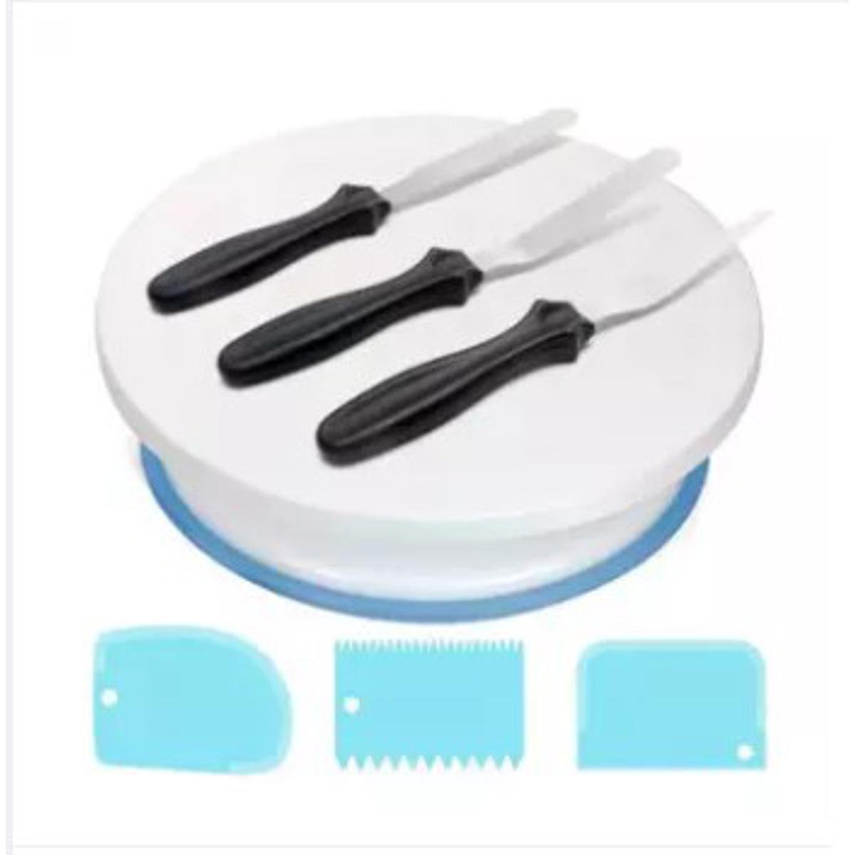 Picture of 7 Pcs Set Cake Rotary Table Set -Multicolor